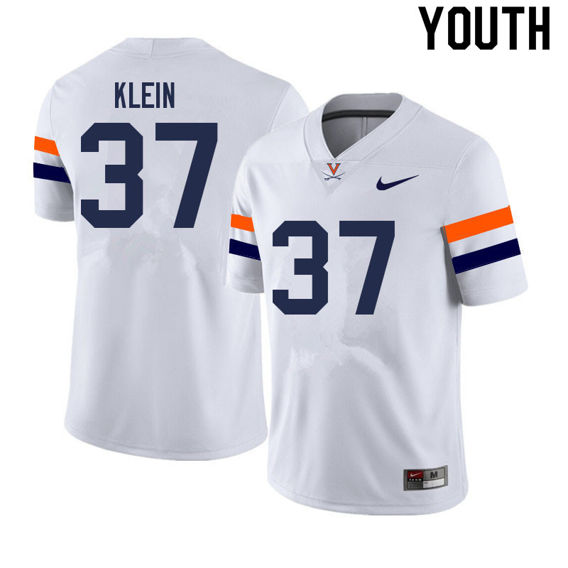 Youth #37 Darren Klein Virginia Cavaliers College Football Jerseys Sale-White